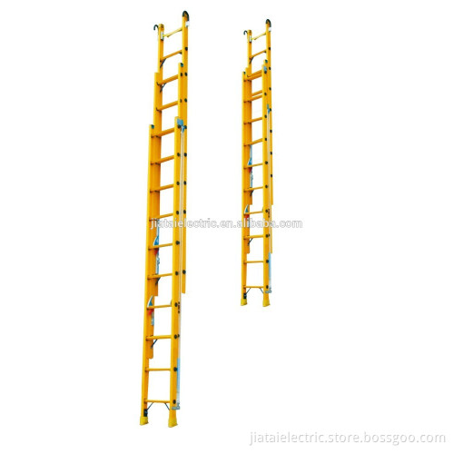 12m Fiberglass extension ladder with handrail